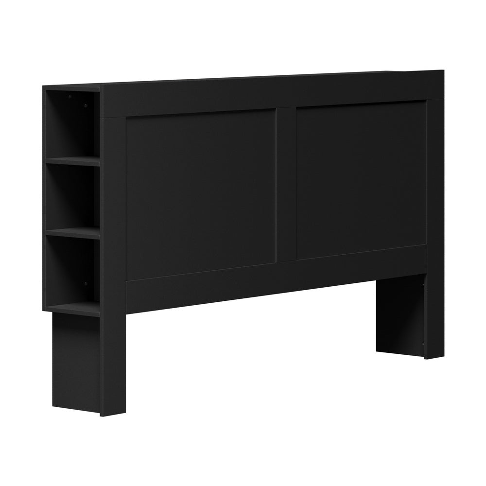 Oikiture Headboard King Size Bedhead with Storage Shelves Black