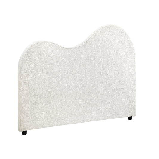 Oikiture Bed Head Double Size Headboard Boucle Fabric White