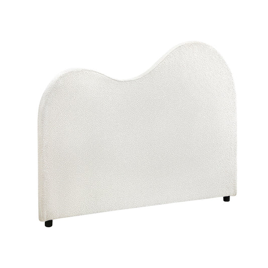 Oikiture Bed Head King Single Headboard Boucle Fabric White
