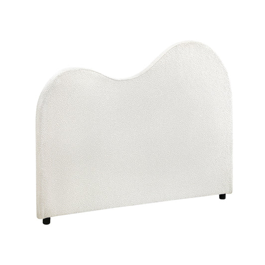 Oikiture Bed Head Single Size Headboard Boucle Fabric White