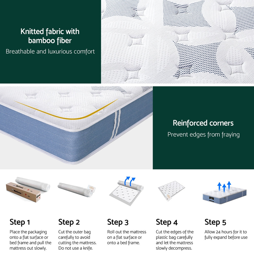 Lavy Mattress Bed Pocket Spring Mattresses 25cm Giselle bedding