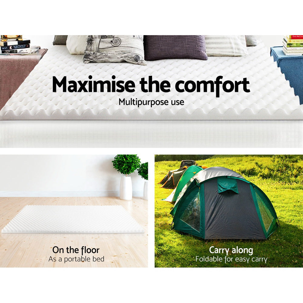 Giselle Bedding Memory Foam Mattress Topper Egg Crate 5cm