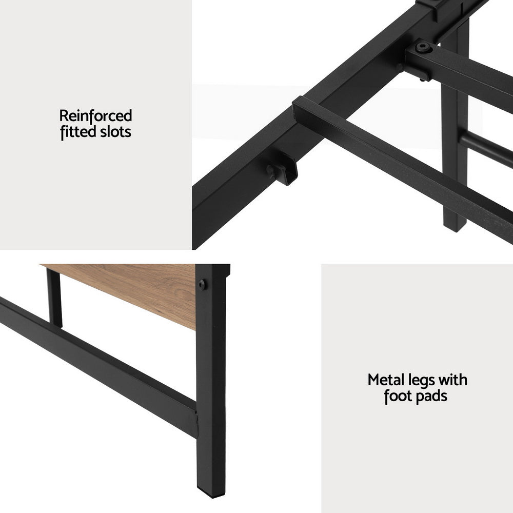 Artiss Bed Frame Size Metal Base Mattress Platform Foundation Black DREW