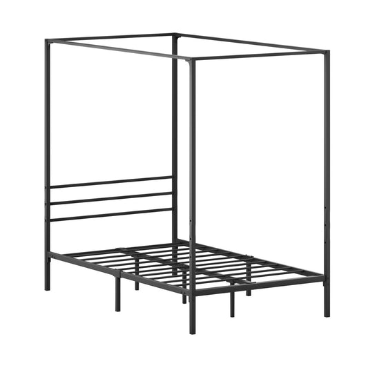 Oikiture Metal Canopy Bed Frame Single Size Platform