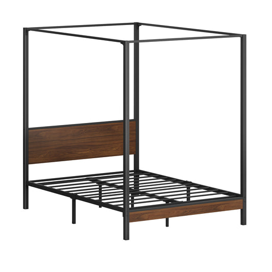 Oikiture Metal Canopy Bed Frame Queen Size Beds Platform