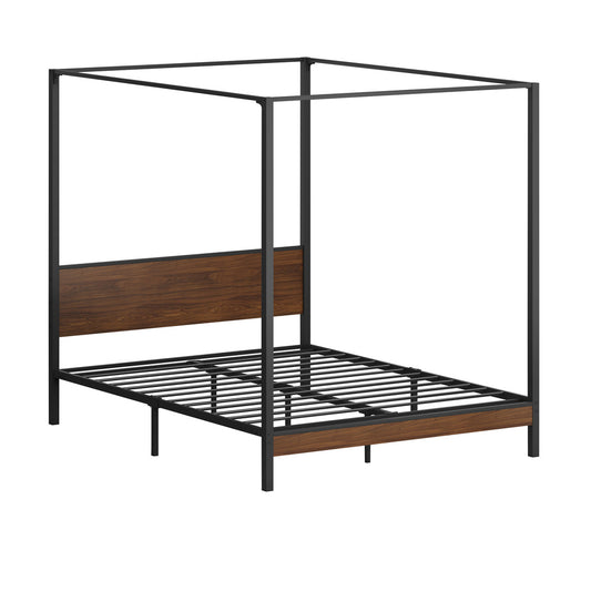 Oikiture Metal Canopy Bed Frame Double Size Beds Platform