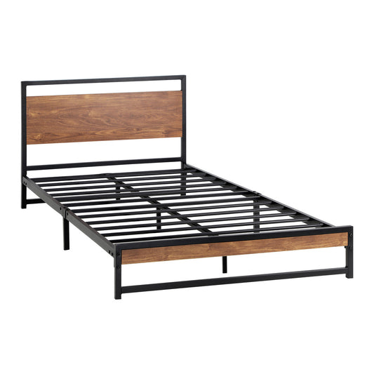Oikiture Metal Bed Frame Single Size Beds Platform Wood
