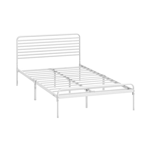 Oikiture Metal Bed Frame King Single Platform White