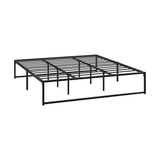 Oikiture Metal Bed Frame King Size Beds Base Platform Black