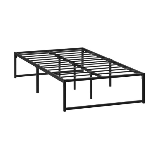 Oikiture Metal Bed Frame King Single Beds Platform Black