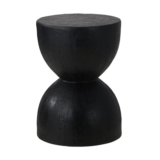 Oikiture Side Table Concrete Outdoor Indoor Black