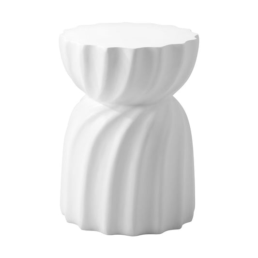 Oikiture Side Table Terrazzo Hourglass Concrete Stool Stand