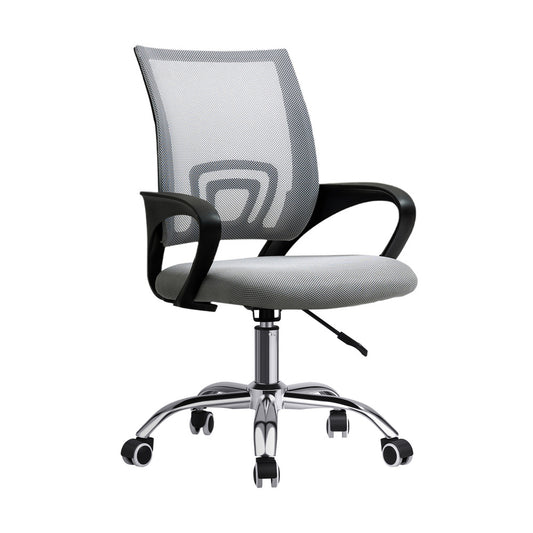 Oikiture Office Chair with Mesh Backrest Foam Seat Grey