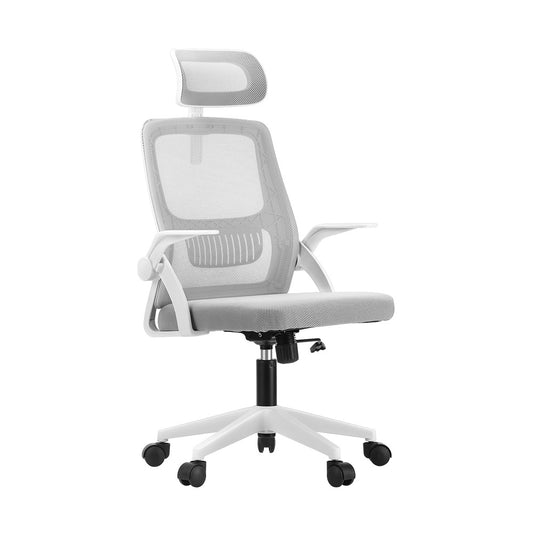 Oikiture Mesh Office Chair Fabric Seat White