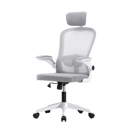 Oikiture Office Chair with Mesh Fabric Seat White