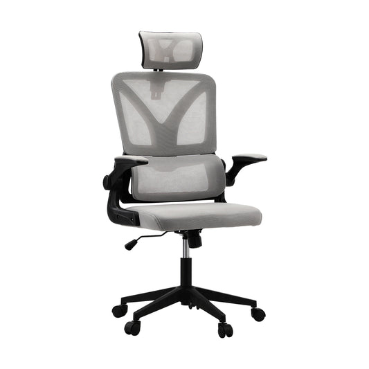 Oikiture Mesh Office Chair Adjustable Lumbar Support D-Shape BK&GY