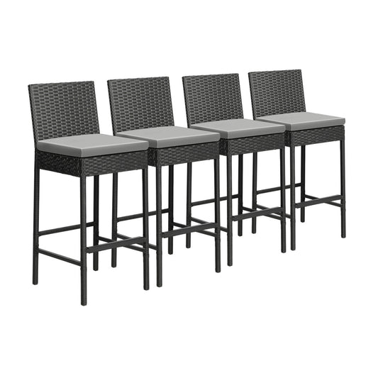 Livsip Garden Bar Stools Rattan Dinning Chairs 4X