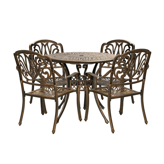 Livsip Outdoor 5 Piece Dining Bistro Set Chairs&Table