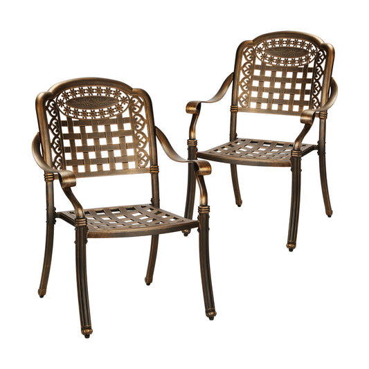 Livsip Outdoor Furniture Dining Chairs Cast Aluminium x2