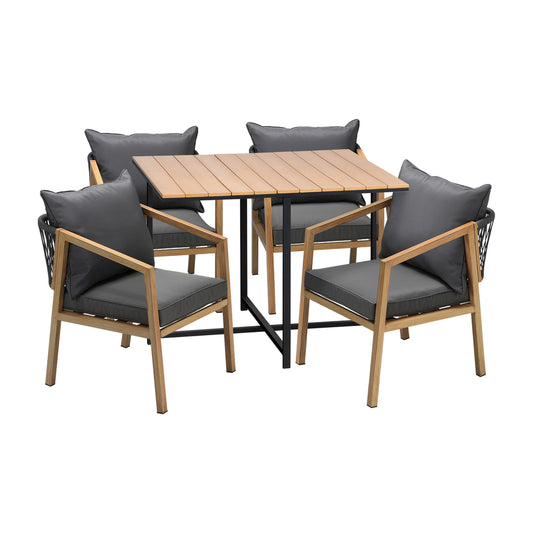 Livsip 5PCS Outdoor Patio Set Table&Armchair Dining Set