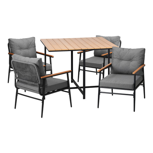Livsip Outdoor Dining Set Garden Table and Chairs 4 Seater