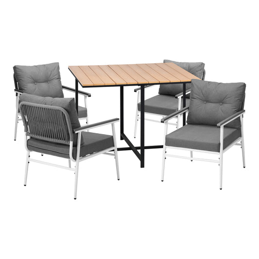 Livsip Outdoor Dining Set Garden Table and Chairs 5PCS