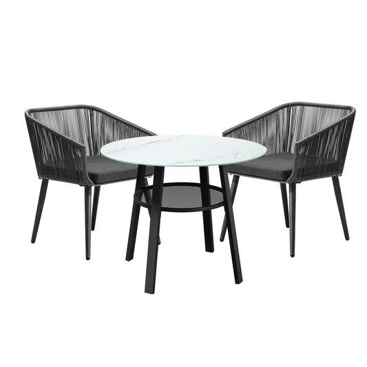 Livsip 3PCS Outdoor Dining Set Marble-style Table