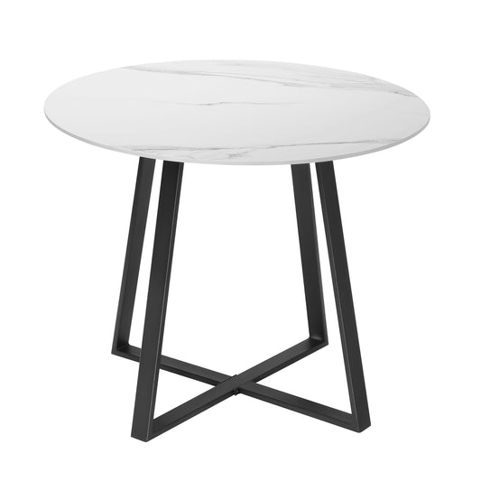 Livsip 90cm Outdoor Dining Sintered Stone Table Black
