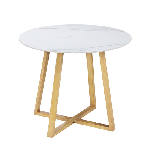 Livsip 90cm Outdoor Dining Sintered Stone Table Brown