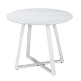 Livsip 90cm Outdoor Dining Sintered Stone Table White