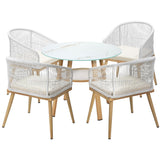 Livsip 5 Piece Outdoor Dining Set Table Lounge Chairs