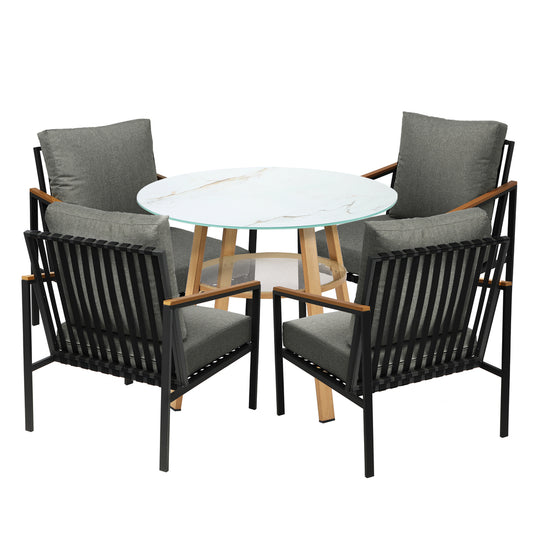 Livsip Outdoor Patio Set Lounge Bistro Dining Set 4 Seater