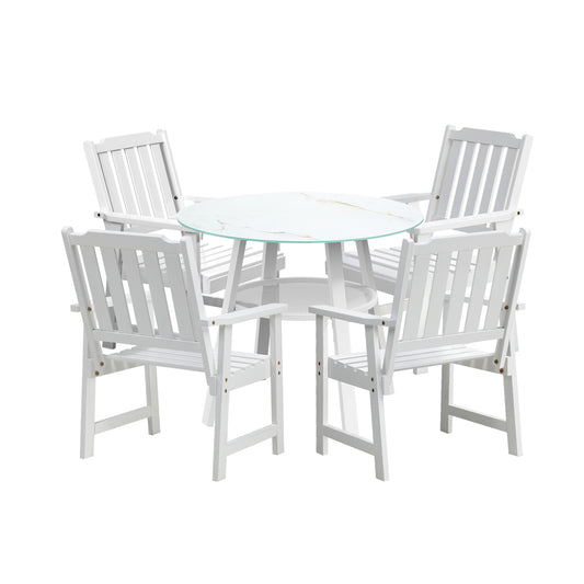 Livsip 5PCS Outdoor Dining Setting Solid Wood Chair