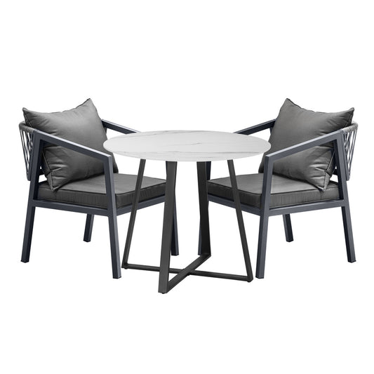 Livsip 3PCS Outdoor Dining Set Table&Lounge Chair