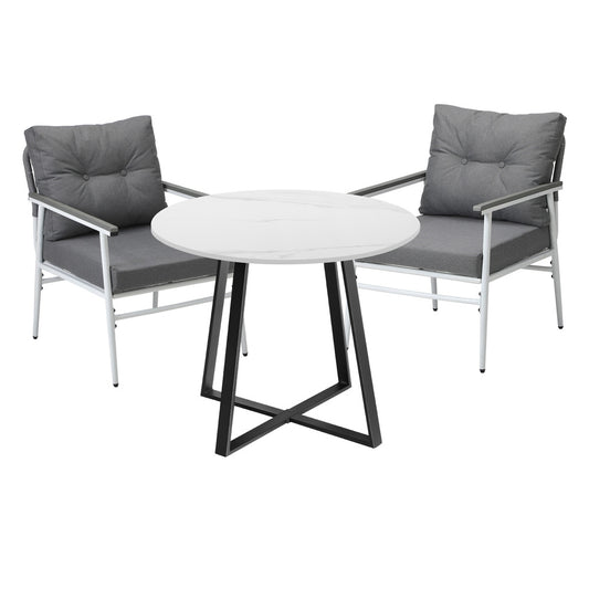 Livsip Outdoor Dining Set 2 Seater Marble Table