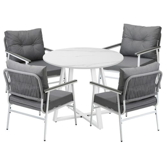 Livsip Outdoor Dining Set Patio Setting 4 Seater Round Table