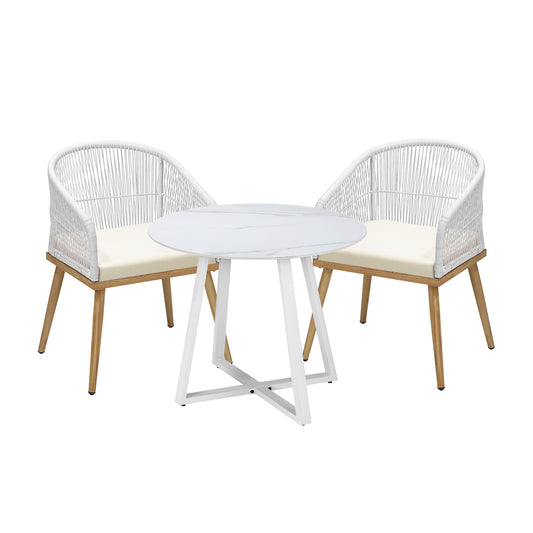 Livsip 3PCS Outdoor Dining Set Table&Chairs Bistro Set