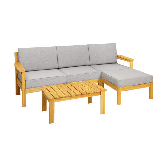 Livsip Outdoor Sofa Set Wooden Table Lounge 5Piece