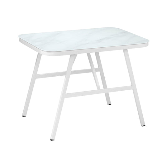 Livsip Outdoor Dining Table Patio Indoor White Marble-style