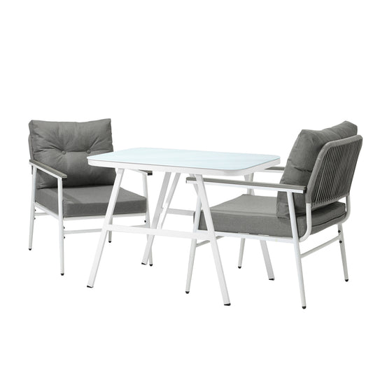 Livsip Outdoor Dining Set Marble-style Table 3 Piece