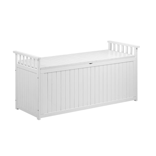 Livsip Outdoor Storage Box Garden Bench Wooden 500L White