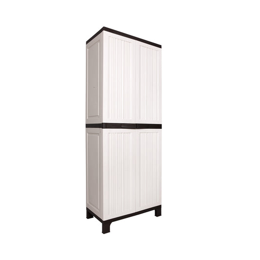 Livsip Outdoor Storage Cabinet Adjustable Lockable Tall Beige