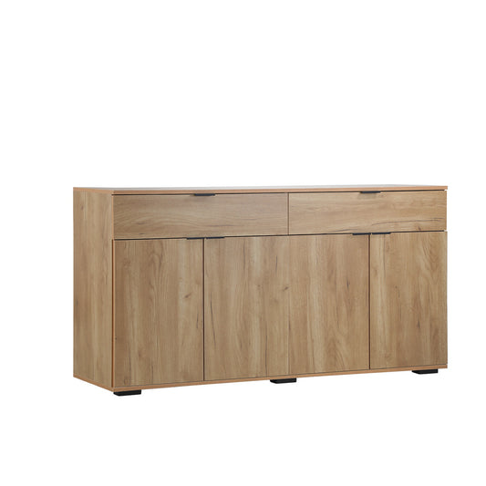 Oikiture Sideboard 4 Doors 2 Drawers Natural