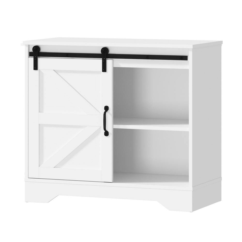 Oikiture 2x Buffet Sideboard Cabinet Storage Cupboard White