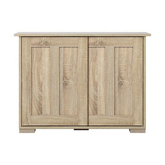 Oikiture Sideboard with Sliding Doors Wooden