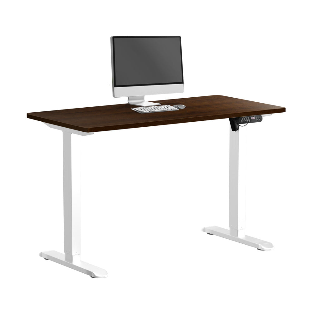 Oikiture 120CM Electric Standing Desk Single Motor White&Walnut
