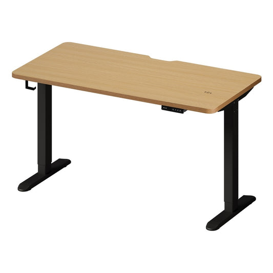 Oikiture Standing Desk Wireless Charging Single Motor 140CM Black&Oak