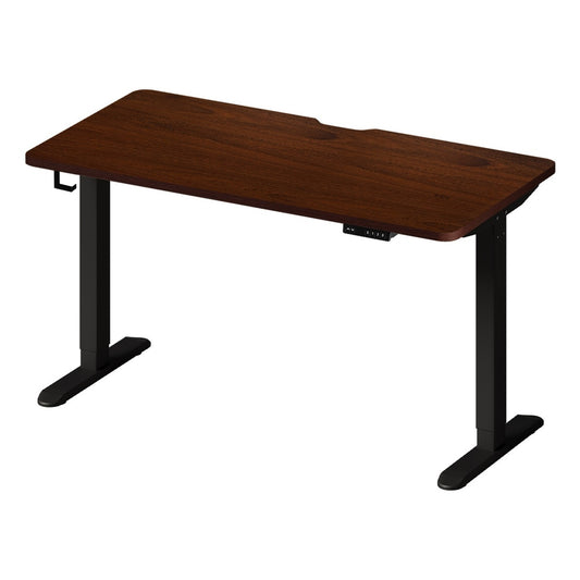 Oikiture Standing Desk Wireless Charging Single Motor 140CM Black&Walnut