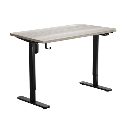 Oikiture 140CM Electric Standing Desk Adjustable Black&Grey-Oak