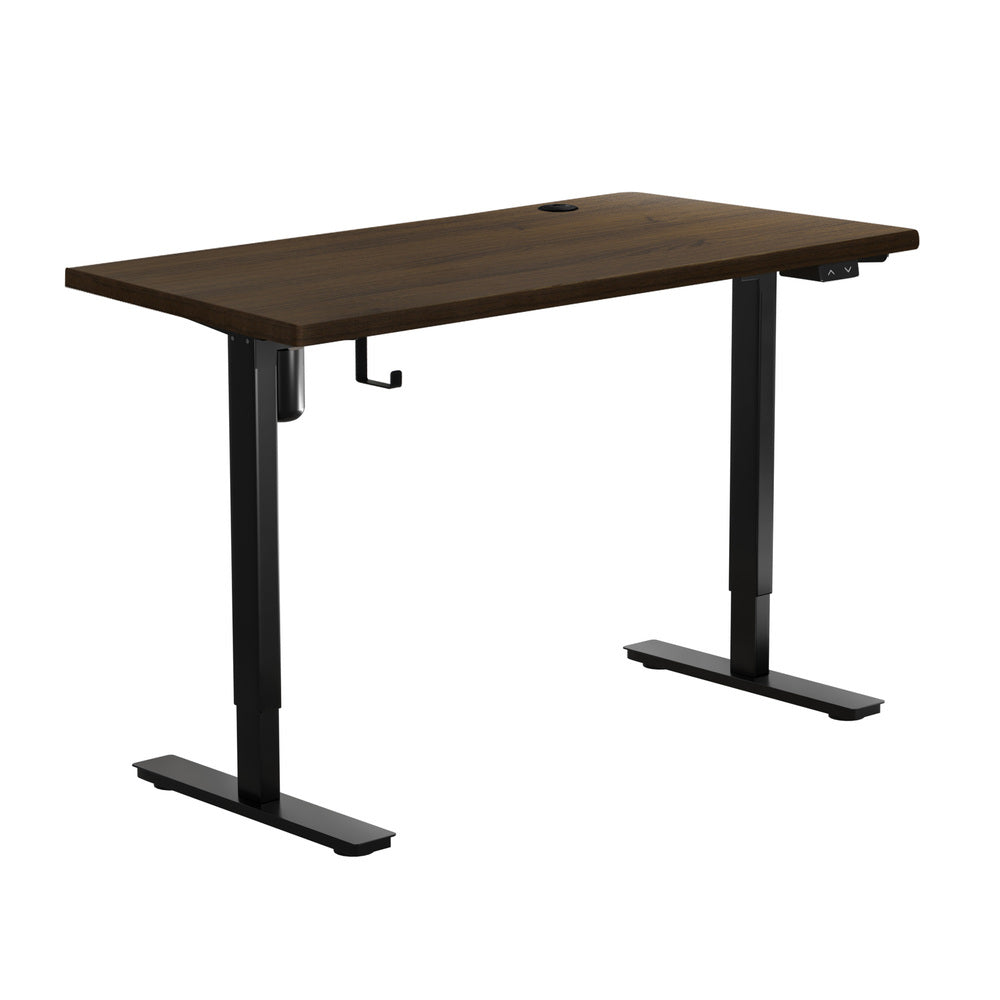 Oikiture Electric Standing Desk Single Motor Black&Walnut 150cm